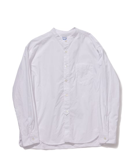 TS-0163　コットンスタンドカラーシャツ　 WHITE