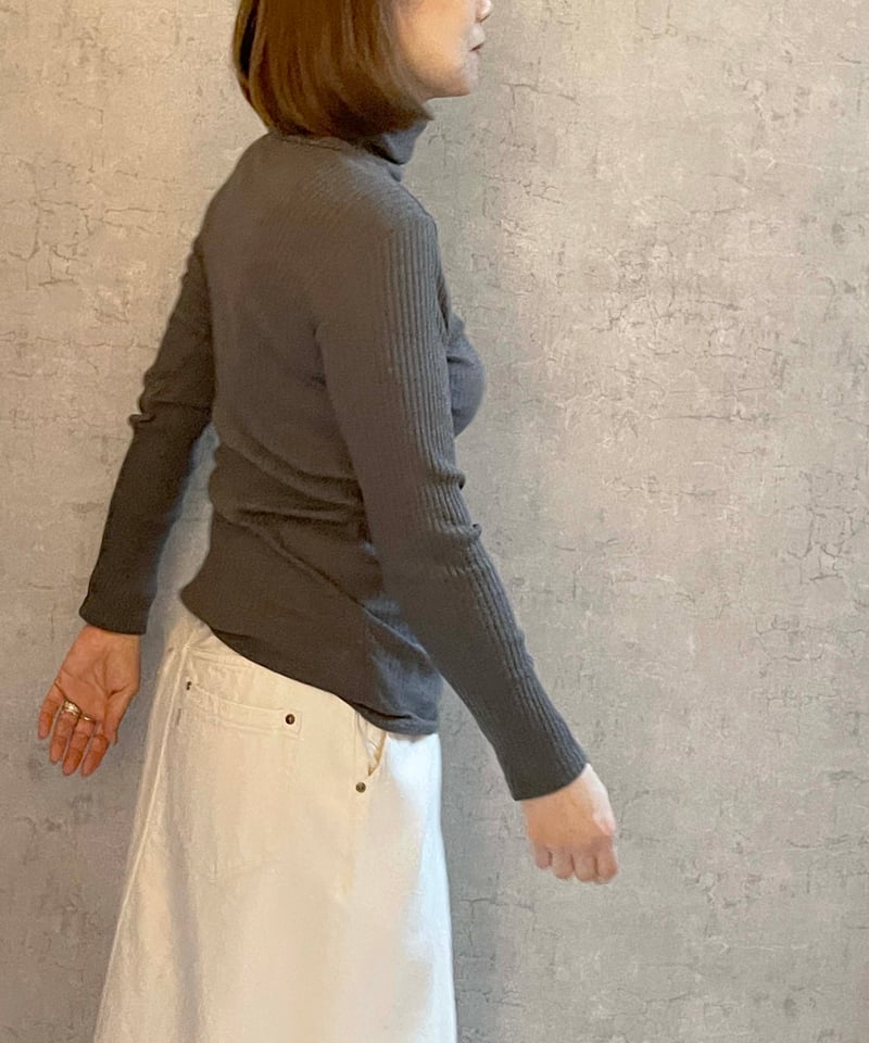 Gauze# G908 BASIC ヤクテレコタートルプルオーバー CHACORL （濃グレ