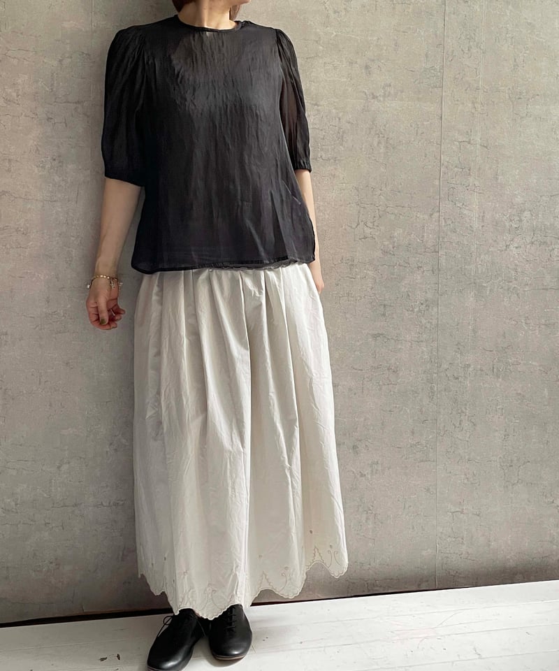 Gauze# G1063 スカラップレースギャザースカート | Le8ème ルイチェム