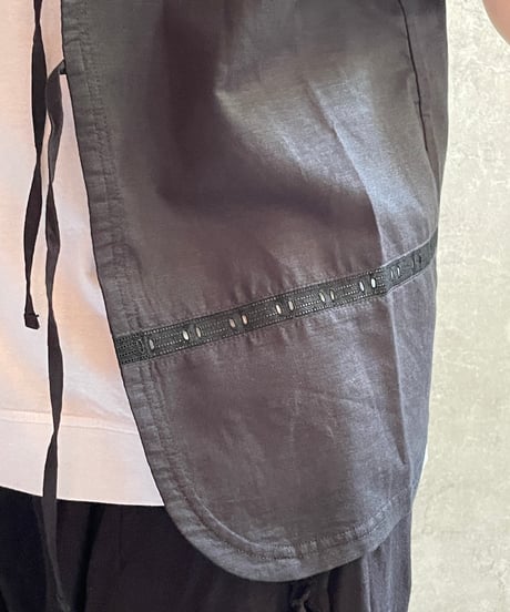 made in Japan   FABRIQUE en planète terre　261-085　綿麻ベスト+レース　ブラック