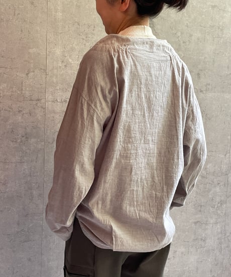 2025AW　DU TANGO　DS-0153　アジャストネックスモッグシャツ TOP　BEIGE