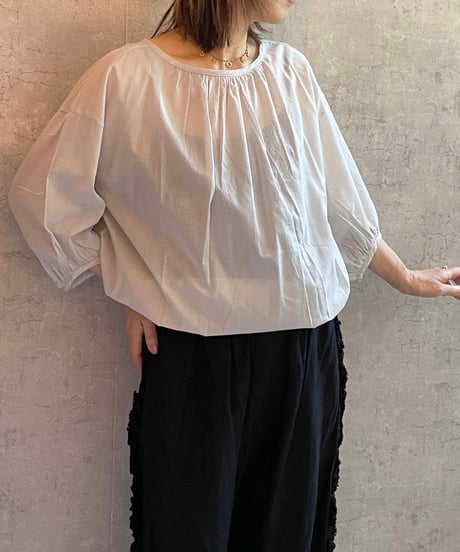 made in Japan   FABRIQUE en planète terre　261-115　ローン7 分袖トップス　グレージュ