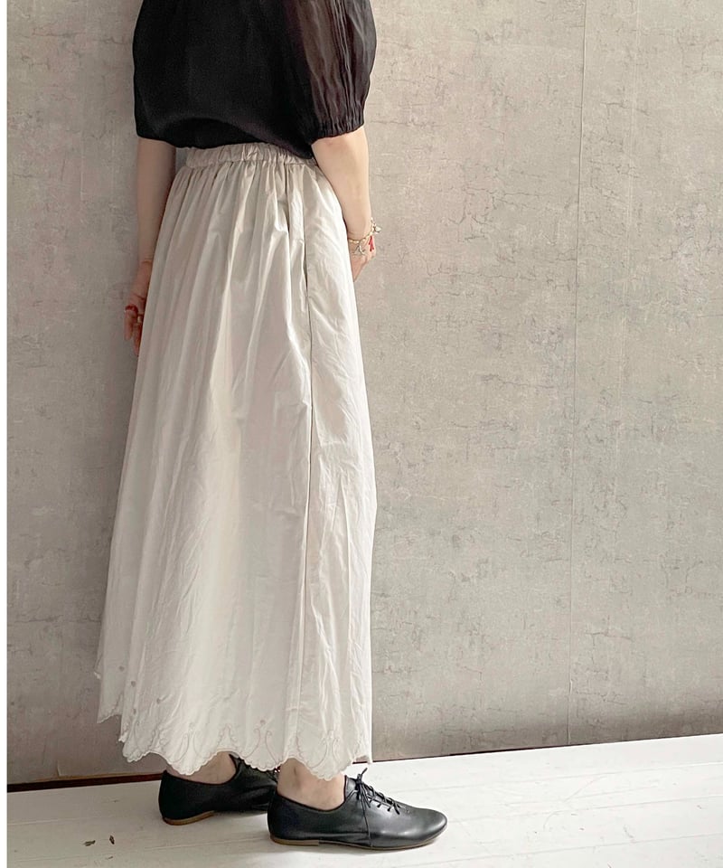 ecru et pousse別注 Gauze# スカラップレースギャザースカート ecru et pousse別注 Gauze# スカラップレースギャザースカート