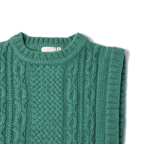 残り1点（6-8Y）Knit planet - TEXTURE VEST - GREEN