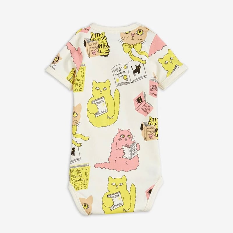 残り1点(74)Mini Rodini - READING CATS BODYSUIT | S...