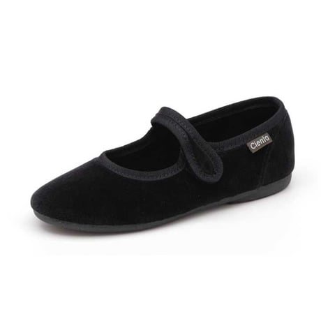 Cienta - Velour formal strap shoes BLACK 500075