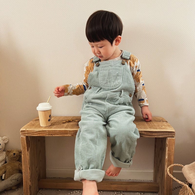 Dotty dungaree - Mint Chunky Cord Dungarees | S