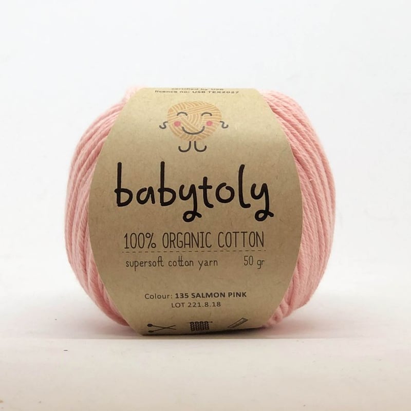 Babytoly Organic cotton yarns - SALMON PINK（毛糸...