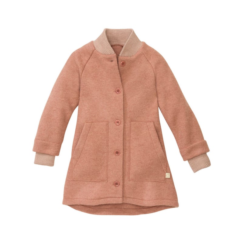 残り1点（12-24M）Disana - Boiled wool coat - Rose | 