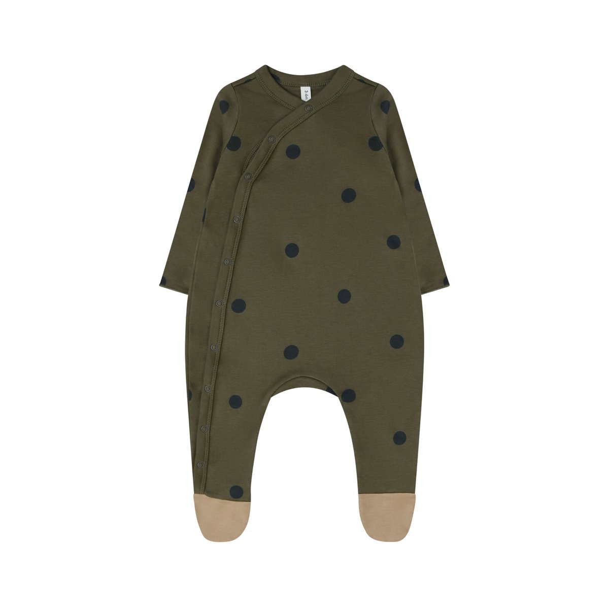 Organic zoo - Olive Dots Suit w/ contrast feet （0M-12M）