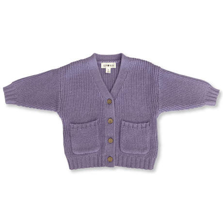 Grown Clothing - Pocket Cardigan - Iris（6M-6Y）
