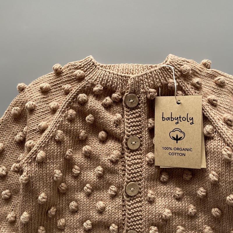 Babytoly Popcorn Cardigan Birch 1-3Y - トップス