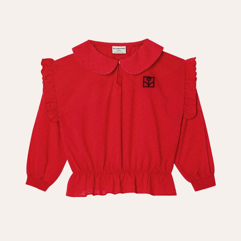 The Campamento - RED LONG SLEEVES BLOUSE（2Y-8Y）...