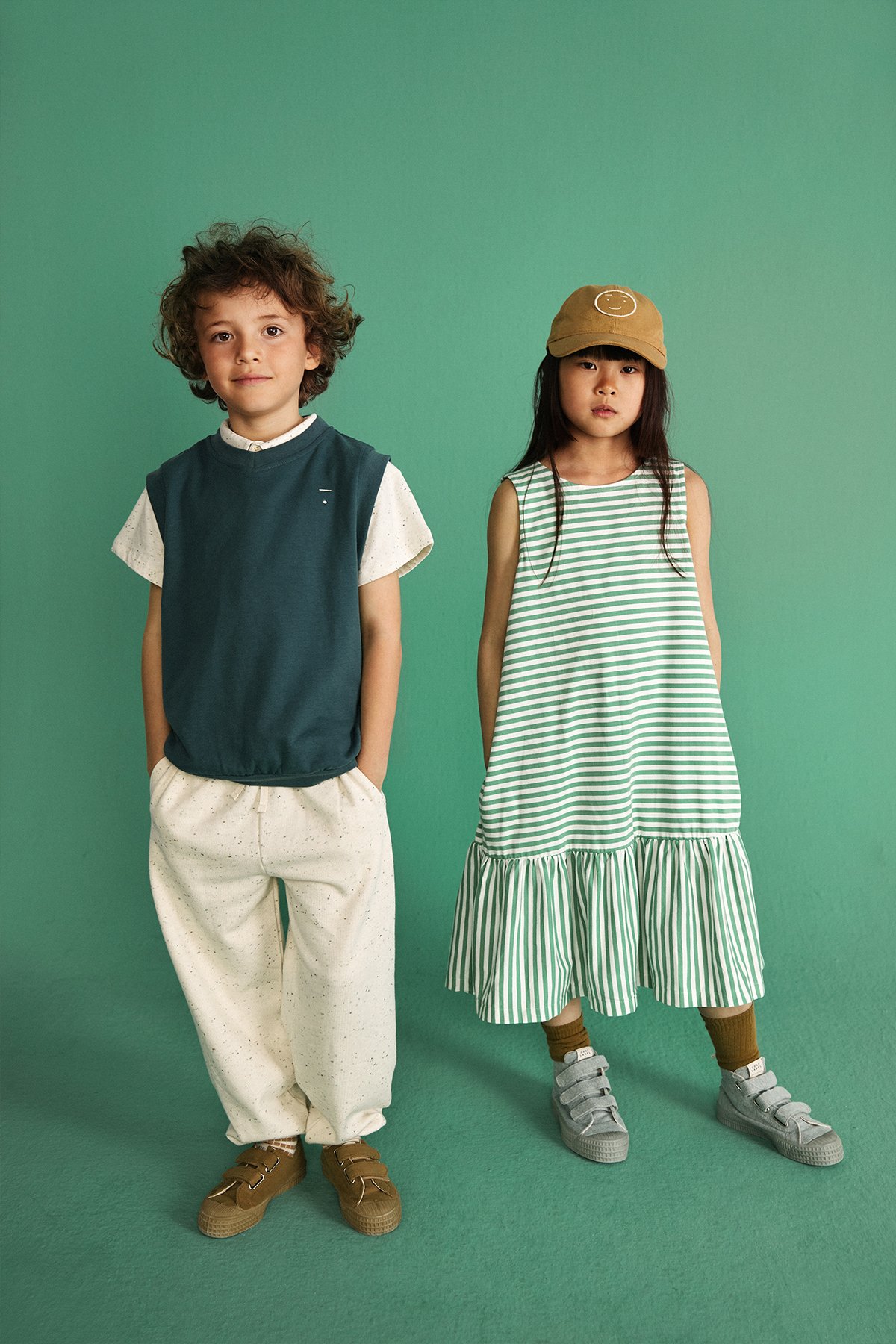 GRAY LABEL - V-neck Spencer - Blue Grey（1-8Y） | 