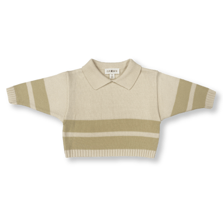 Grown Clothing - Striped Collar Pull Over（6M-6Y）