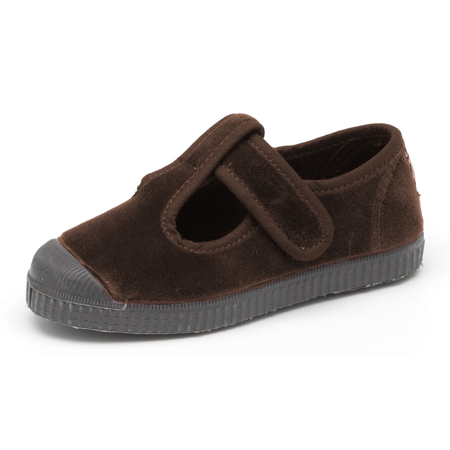 Cienta - Velour T strap shoes BROWN 977075