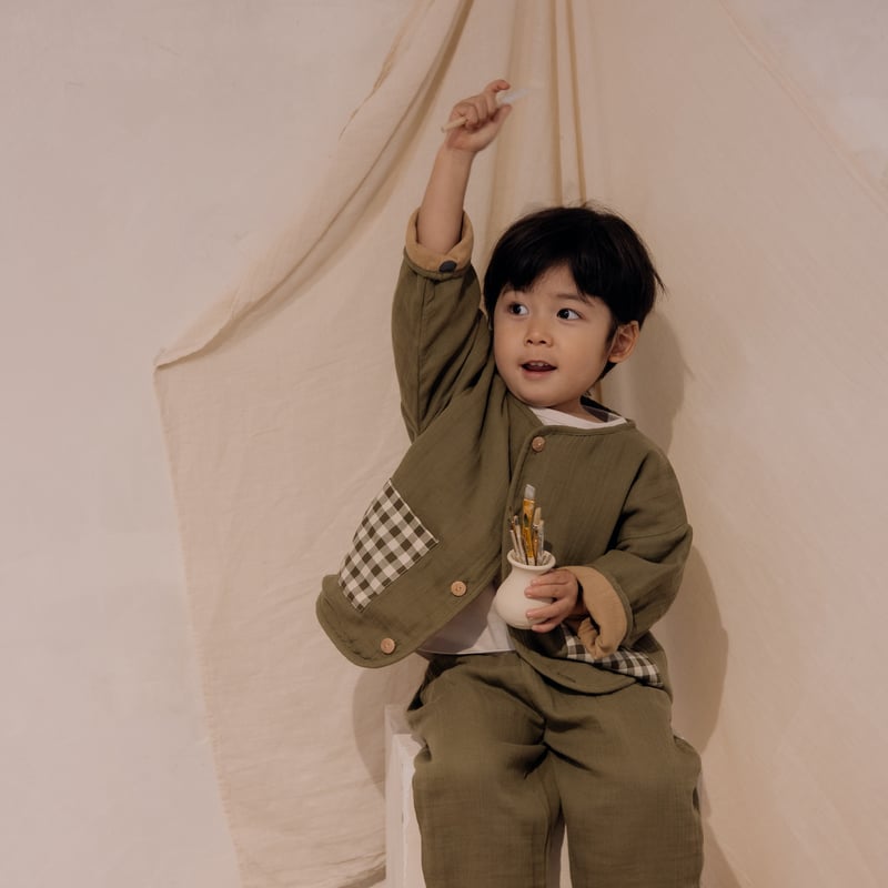 Organic zoo - Olive Fisherman Pants（6M-4Y） | Su