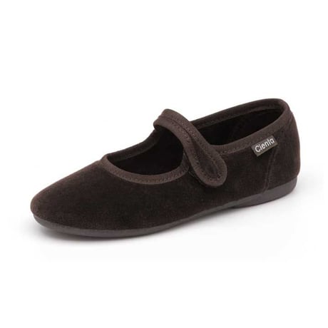 Cienta - Velour formal strap shoes BROWN 500075