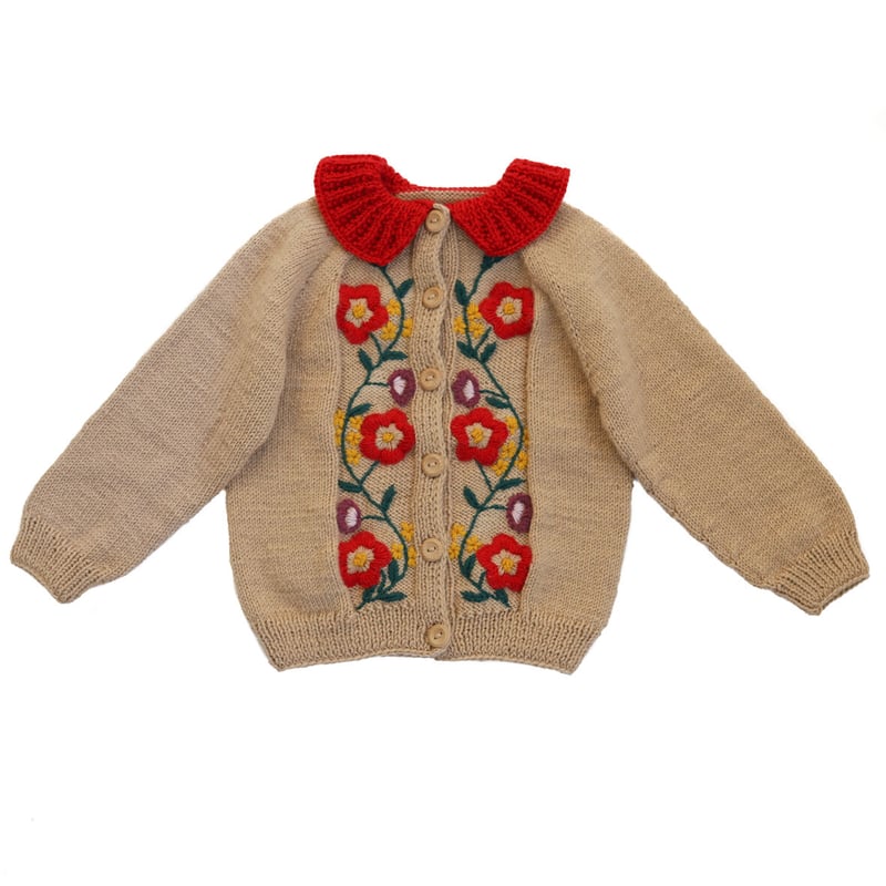 kalinka 3-4y ニットカーディガン シルクタッチショートニットカーディガン トップス ニット