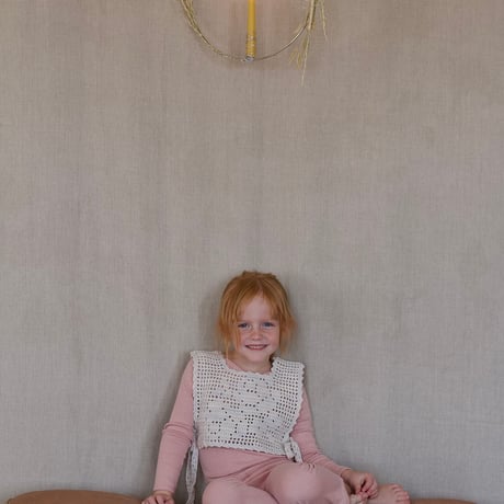 iver and isla - rose crochet pinny - cream