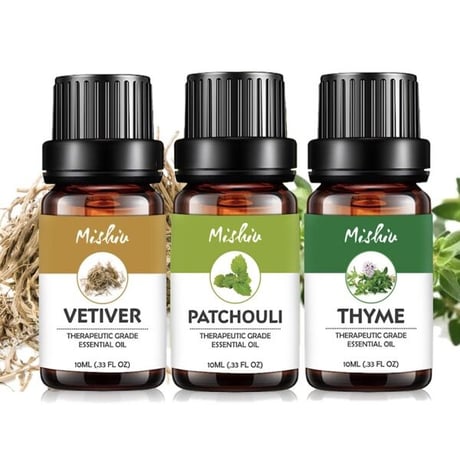 ピュア エッセンシャルオイル ハーバル１０ｍｌ３本セット １００％ピュア 精油 パチュリ １０ｍｌ １００％ピュア 精油 ベチバー １０ｍｌ １００％ピュア 精油 タイム １０ｍｌ入り