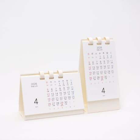 【4月始まり】卓上カレンダー ミニ たて型 2026【月曜始まり】【日曜始まり】