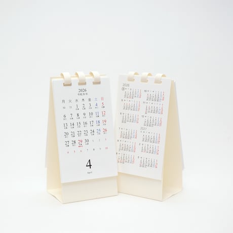 【4月始まり】卓上カレンダー ミニ たて型 2026【月曜始まり】【日曜始まり】