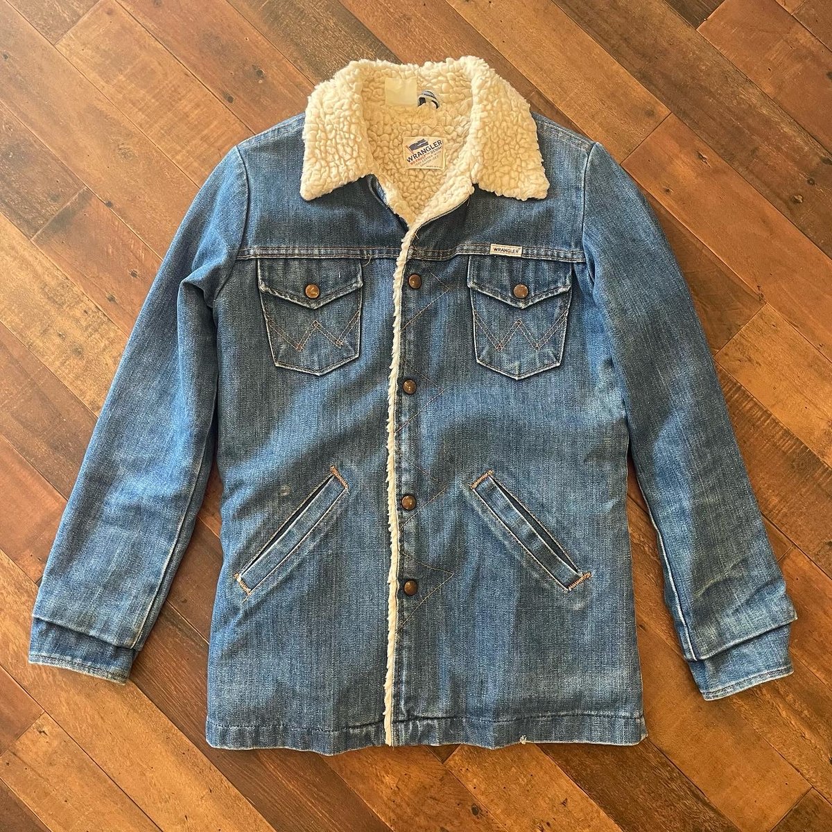 70s Wrangler denim boa jacket (made in USA) | c