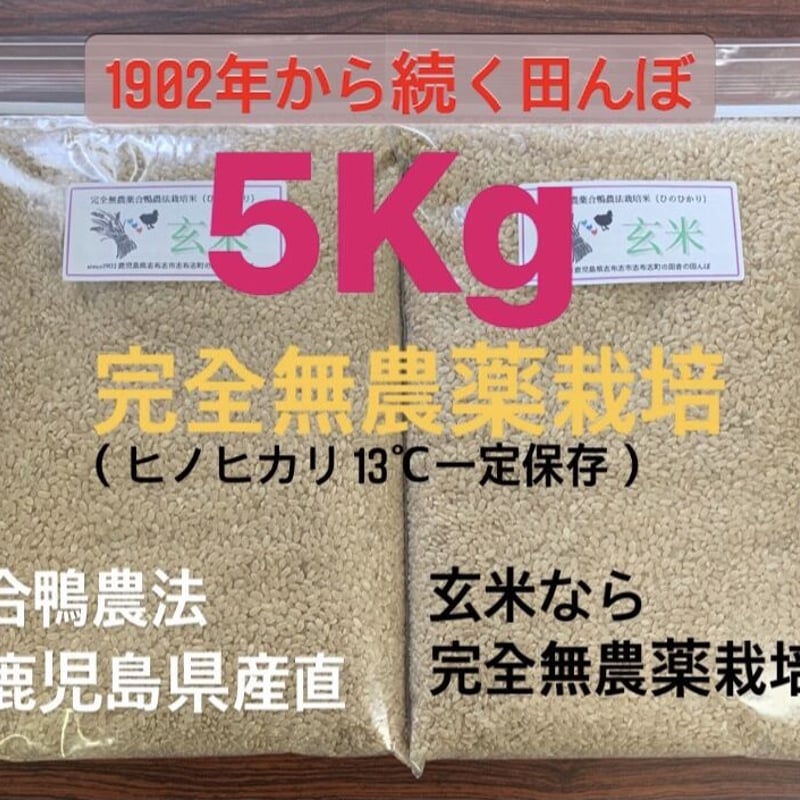 完全無農薬玄米（合鴨農法）令和２年度収穫 鹿児島県産直 13℃一定保存