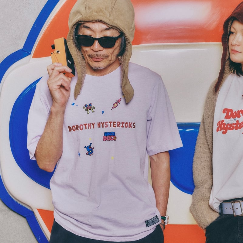 GLITTER PRINT TEE DOROTHY HYSTERICKS(SPACE DISC