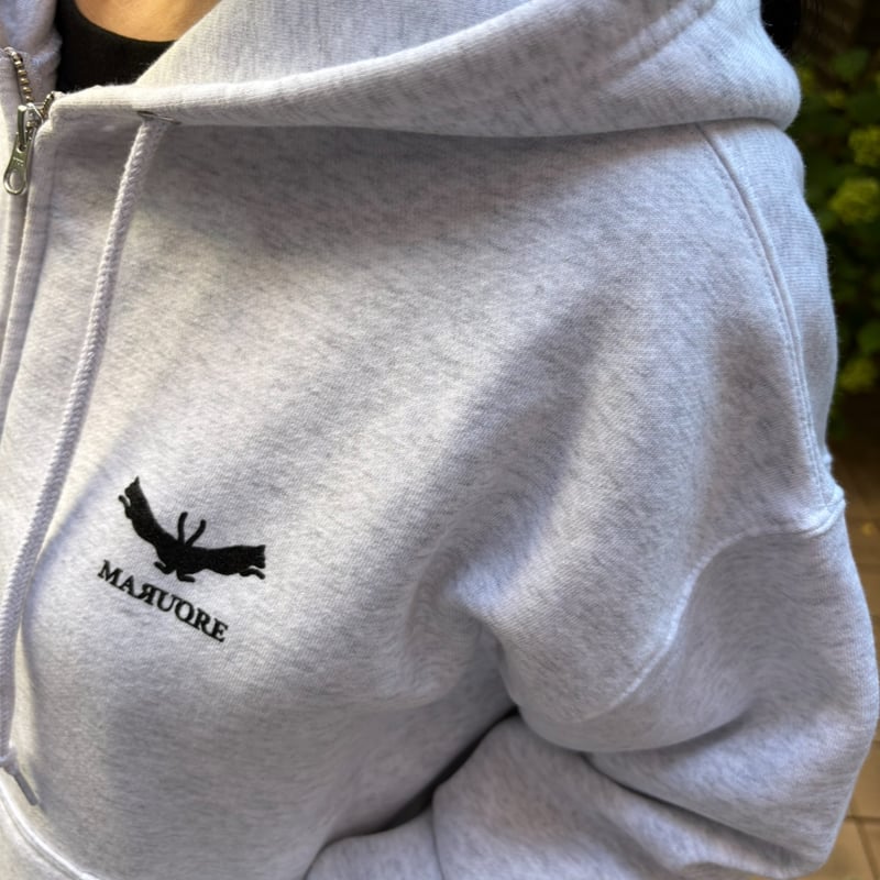 フュージョンロゴ裏起毛ジップパーカー(アッシュ) | maruore-store