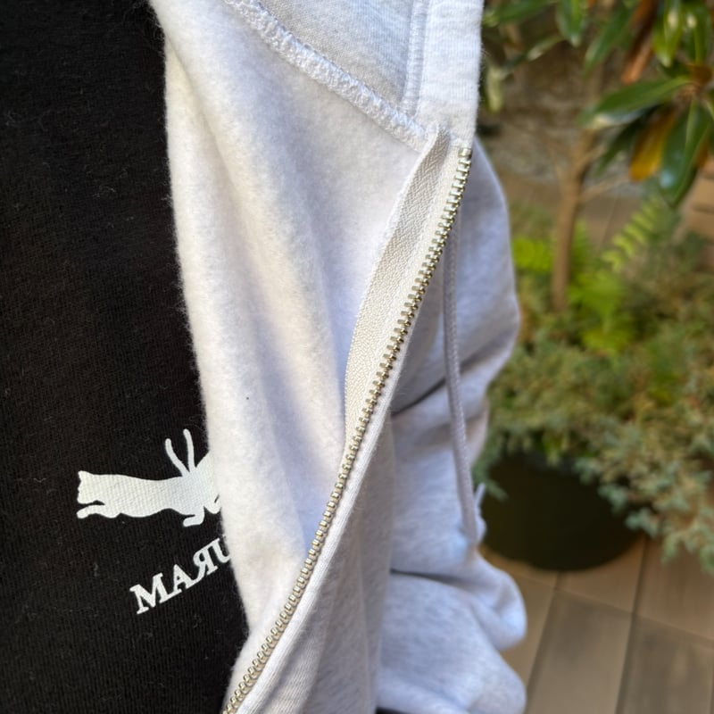 フュージョンロゴ裏起毛ジップパーカー(アッシュ) | maruore-store