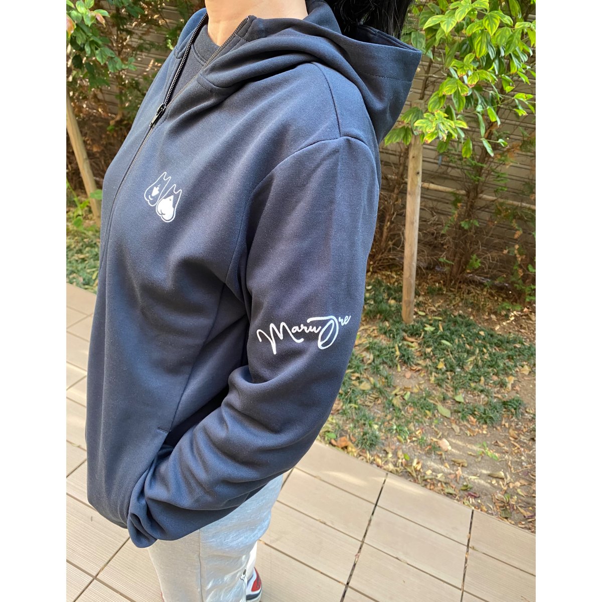 香箱ロゴドライスウェットパーカー(ブラック) | maruore-store