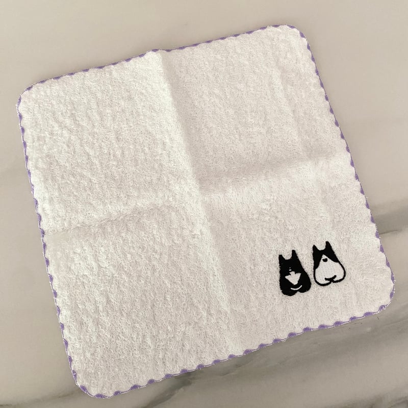 ルル　ハンカチ　ワンコさん柄　17枚 モンプティルル ハンカチ(ライトグレー×レッド): FEILER