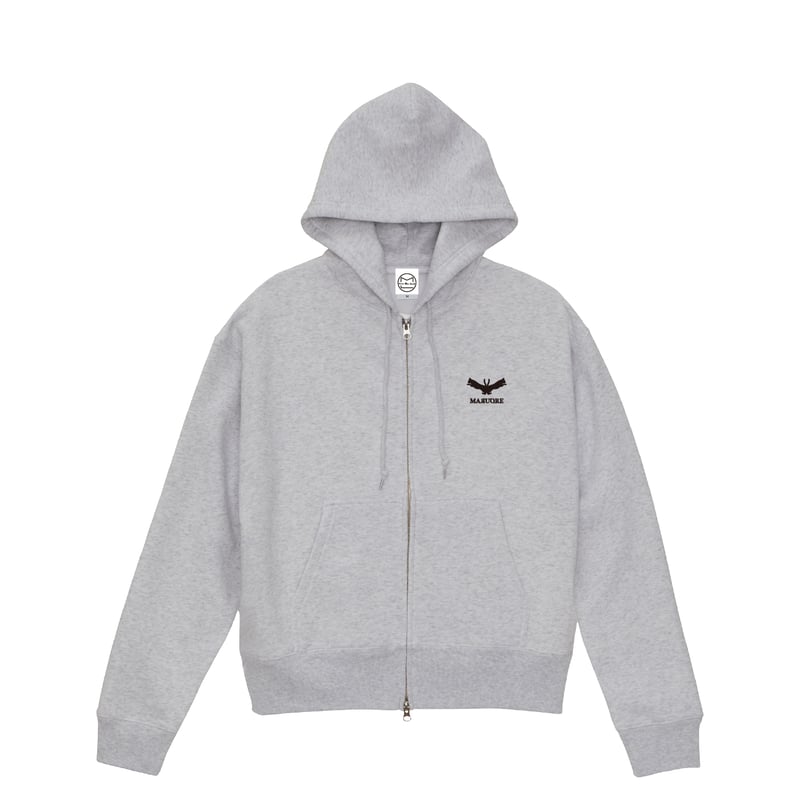 フュージョンロゴ裏起毛ジップパーカー(アッシュ) | maruore-store