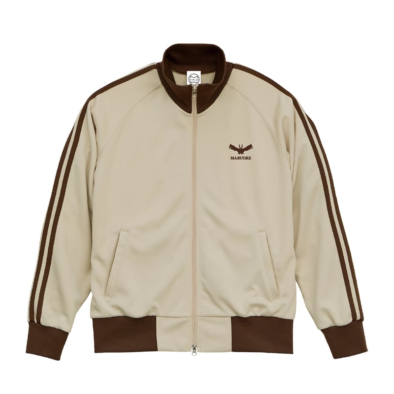フュージョンロゴトラックジャケット(ベージュ×ブラウン) | maruore-store