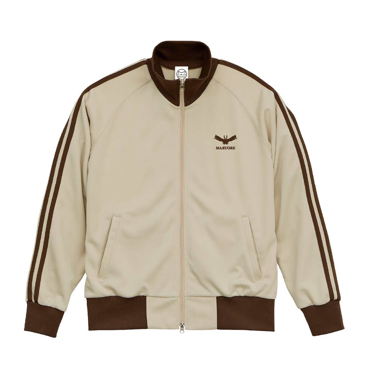 フュージョンロゴトラックジャケット(ベージュ×ブラウン) | maruore-store