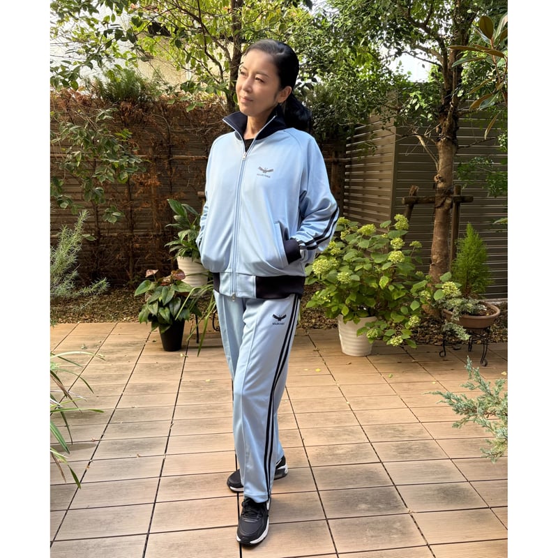 フュージョンロゴトラックジャケット(サックス×ネイビー) | maruore-store