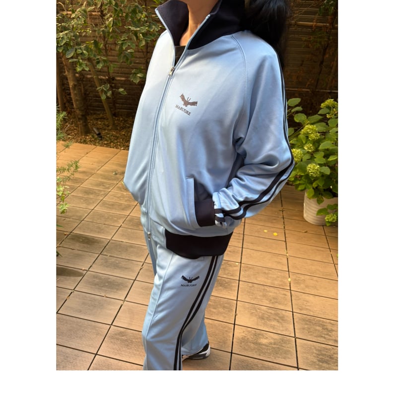 フュージョンロゴトラックジャケット(サックス×ネイビー) | maruore-store