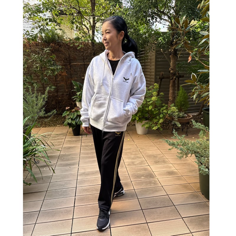 フュージョンロゴ裏起毛ジップパーカー(アッシュ) | maruore-store