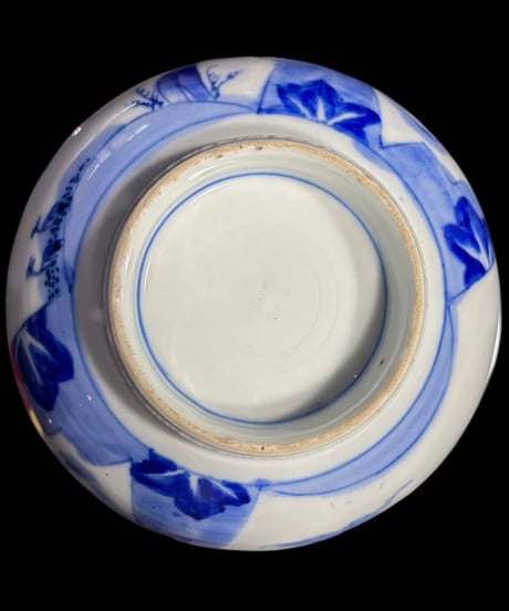 古伊万里 染付 盆栽文図 大鉢 紅葉 風景 鉢 取り皿 飾り皿 和食器 時代物 伊万里 陶器 骨董品 アンティーク