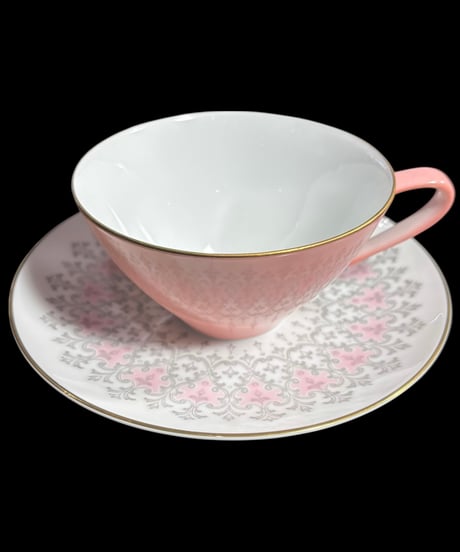 【6客揃】Noritake ROME カップ&ソーサー ピンク ノリタケ 日本陶器会社 マグカップ 紅茶 コーヒー カップ 器 茶器 昭和 レトロ アンティーク