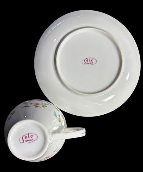 【5客揃】Seto CHINA カップ&ソーサー 花柄 日本陶器会社 薔薇 マグカップ 紅茶 コーヒー カップ 茶器 昭和 レトロ アンティーク