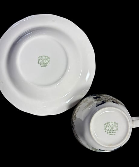 【6客揃】NIKKO ダブルフェニックス カップ&ソーサー 花柄 マグカップ 紅茶 コーヒー カップ 器 茶器 昭和 レトロ アンティーク