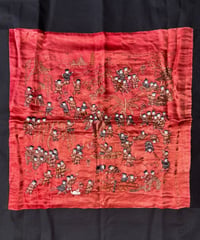 中国刺繍 [風景唐子図] シルク 織物 テーブルクロス 布 タペストリー 中国雑貨 アンティーク
