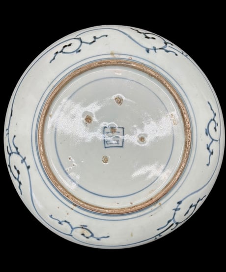 古伊万里 染付 唐草 松竹梅文図 平皿 丸皿 取り皿 盛り皿 飾り皿 伊万里 骨董品 アンティーク