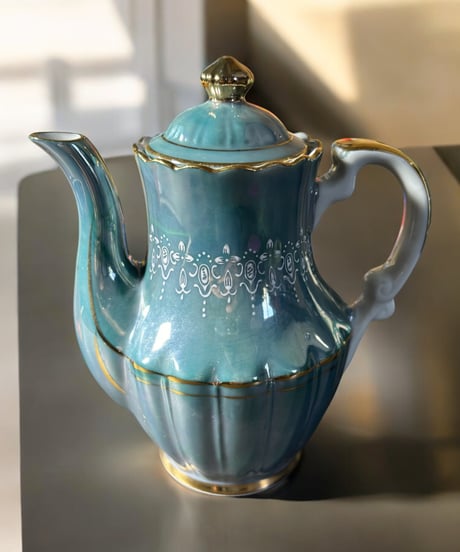 グローリー ラスターティーポット チャイナポット 潤喫茶 洋食器 食器 茶器 昭和 レトロ 骨董品 アンティーク