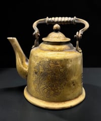 清 龍鳳文 康熙六年 銅製 ティーポット 中国美術 中国骨董 真鍮 やかん 骨董品 アンティーク