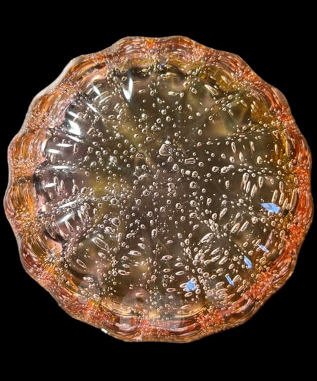 琉球ガラス 鉢 ピンク 吹きガラス 泡ガラス 宙吹き 小鉢 洋食器 和食器 デザート 硝子 ガラス グラス アンティーク