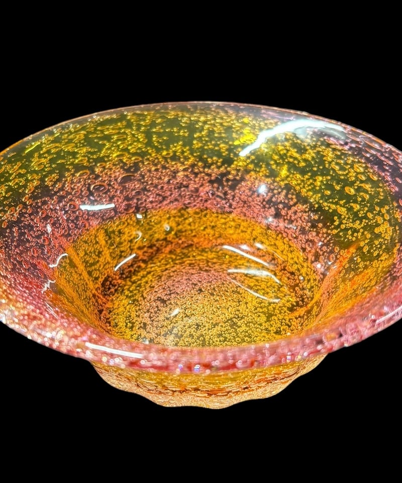 新品未使用　琉球ガラス　手作り　あわあわ　泡ガラス　吹きガラス　小鉢 新品未使用 琉球ガラス 手作り あわあわ 泡ガラス 吹きガラス 小鉢